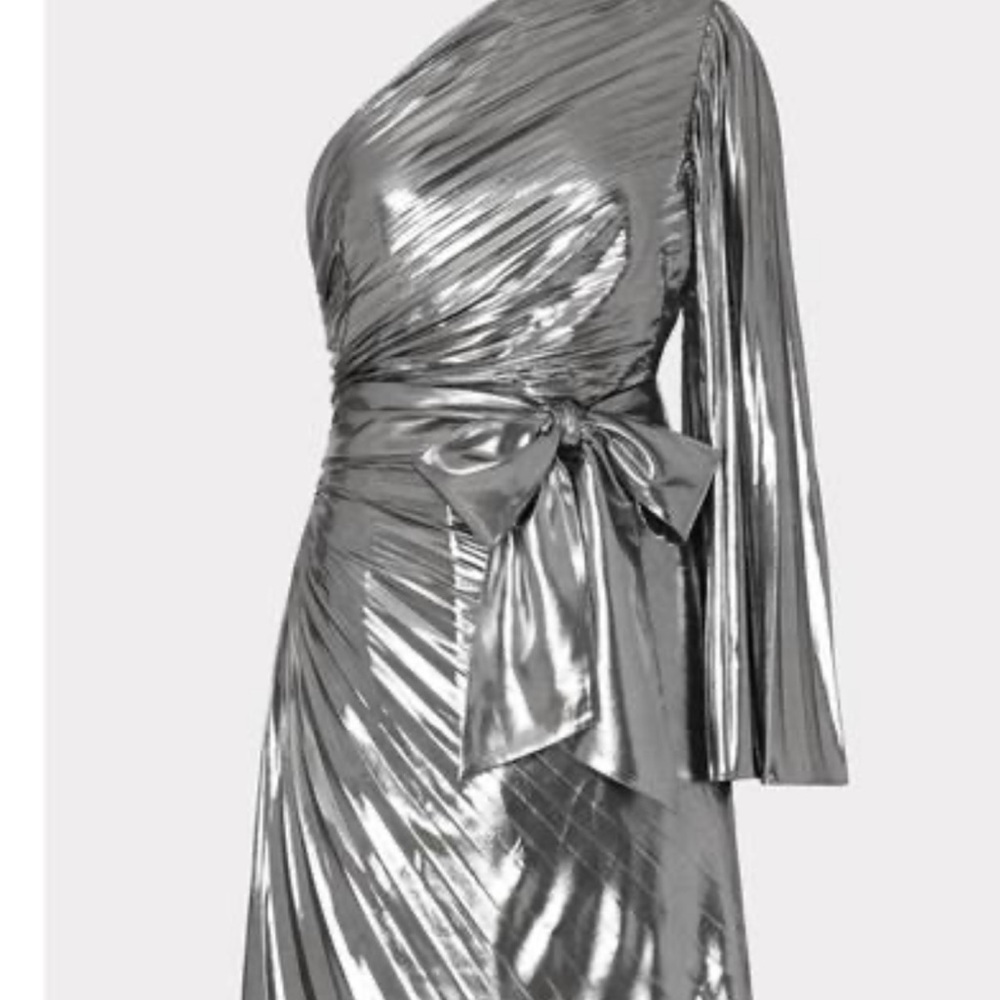 Milly Dress:Linden pleated one shoulder